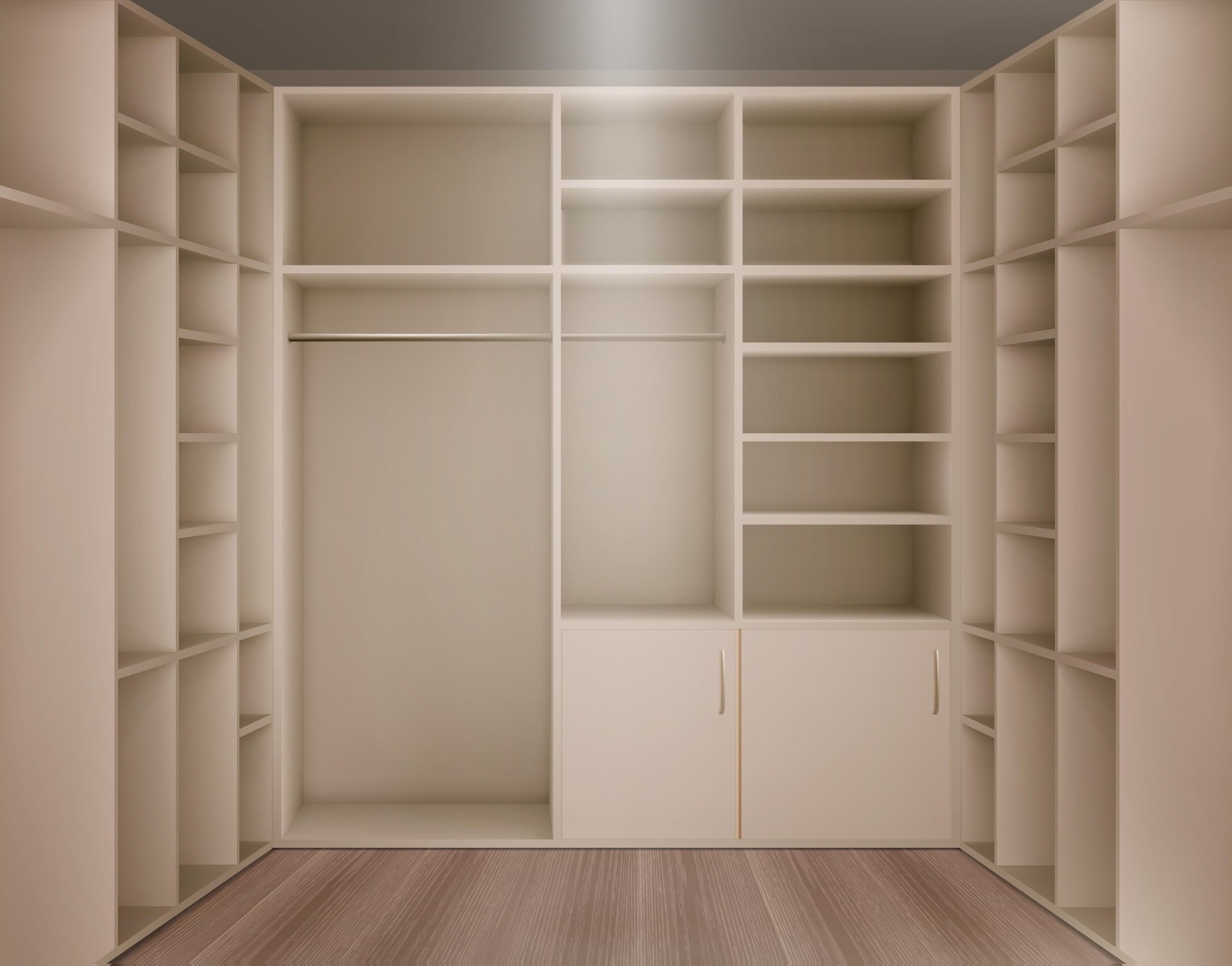 Организация пространства в угловом шкафу для одежды