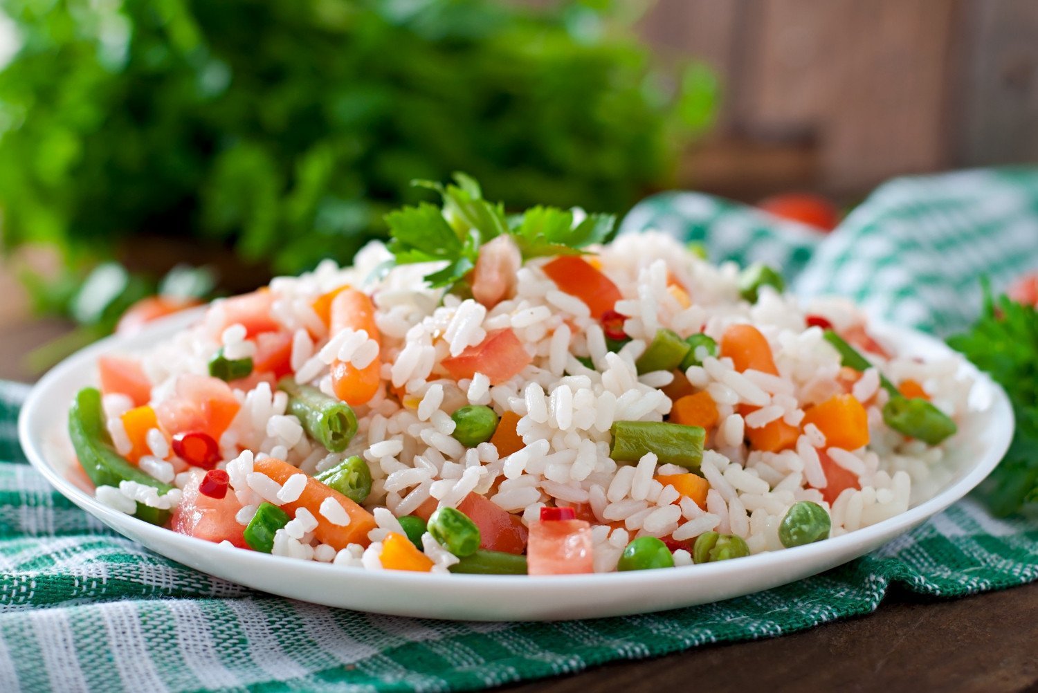 Рис со свежими овощами