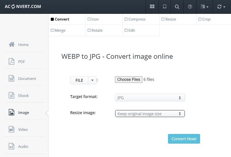 Как изменить формат фото с webp на jpg